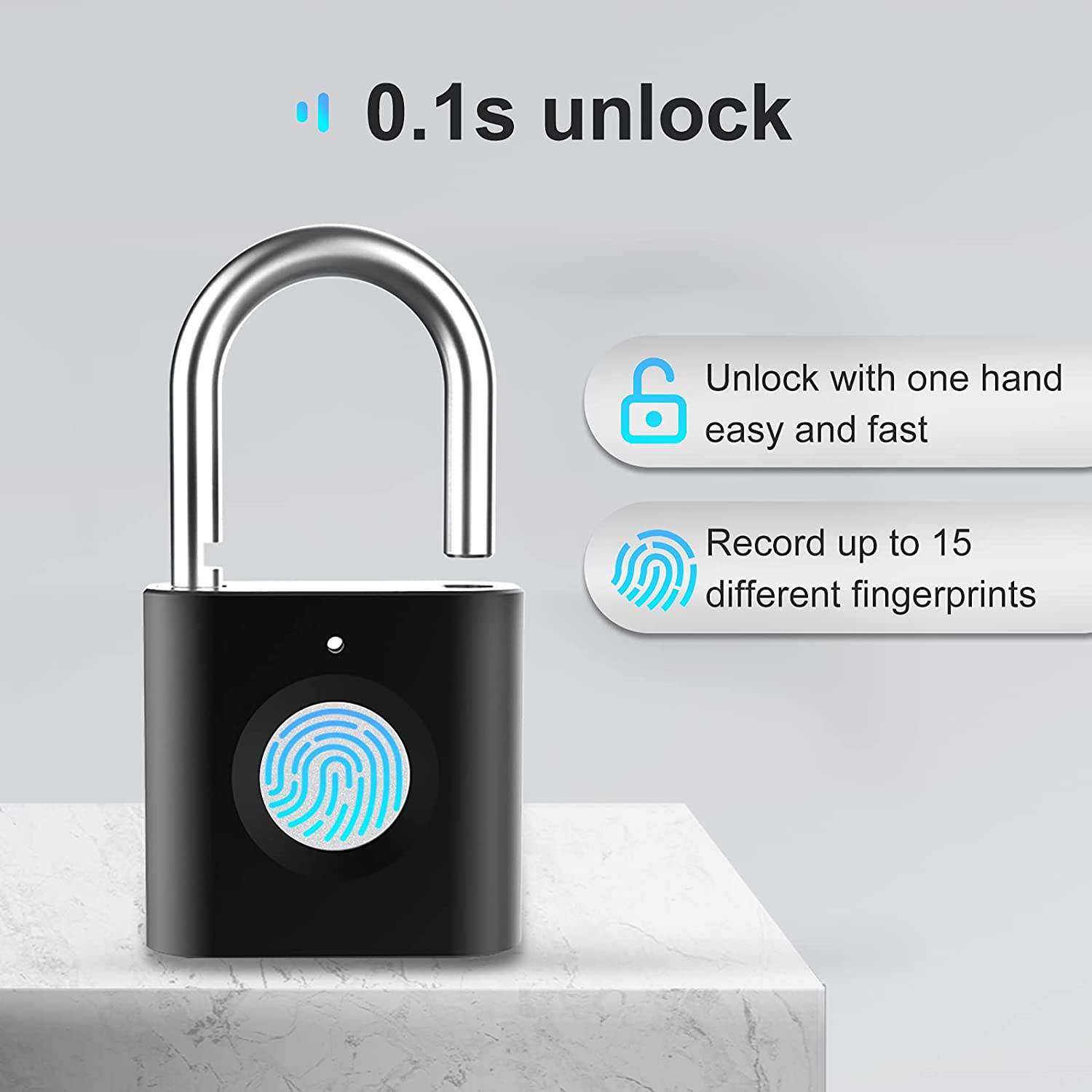 Smart Fingerprint Padlock – Waterproof Biometric Security Lock