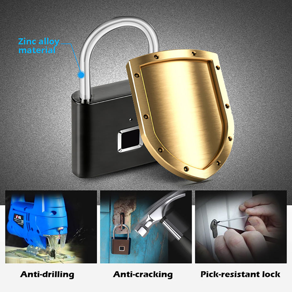 Smart Fingerprint Padlock – Waterproof Biometric Security Lock