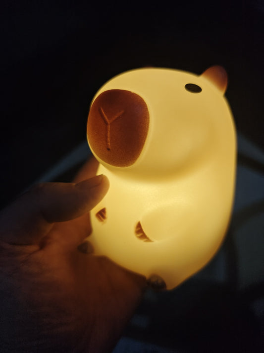 Cute Pet Capybara Night Light Cute Cartoon Silicone Creative Bedside Sleep Night Lamp For Children's Room Decor Birthday gift