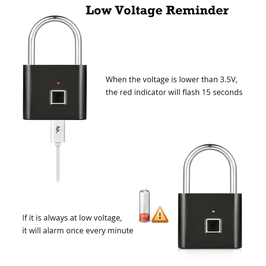 Smart Fingerprint Padlock – Waterproof Biometric Security Lock