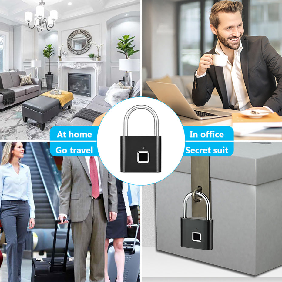 Smart Fingerprint Padlock – Waterproof Biometric Security Lock