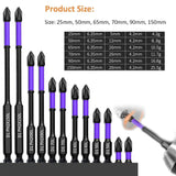 6 Pcs Magnetic Screwdriver Bits Non-slip Shockproof Phillips Impact Bits Hex Shank Alloy Steel Bits Suitable for Power Tools